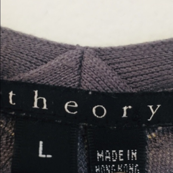 THEORY Grey Cardigan V-Neck Button Up Sweater - Picture 6 of 9